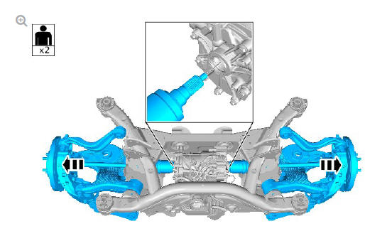 Uni-body, subframe and mounting system rear subframe - AWD (G1779461) - Removal