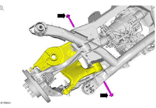 Uni-body, subframe and mounting system rear subframe - AWD (G1779461) - Removal