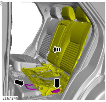 Rear center safety belt buckle (G1780795) removal and installation