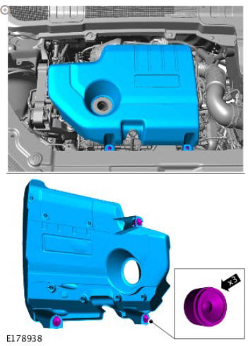 Interior trim and ornamentation engine cover - ingenium i4 2.0l diesel (G1877872) removal and installation