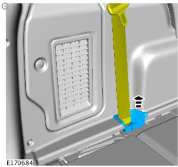 Rear safety belt retractor (G1809589) removal and installation