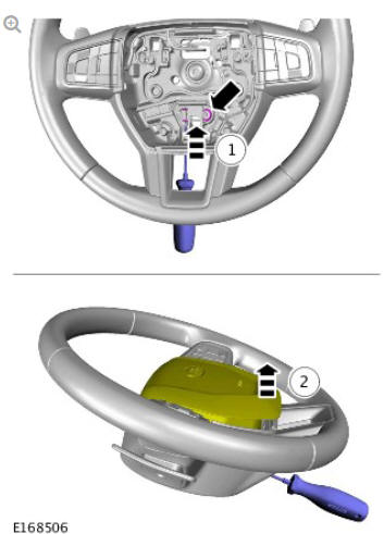 Supplemental restraint system driver airbag module (G1785722) removal and installation