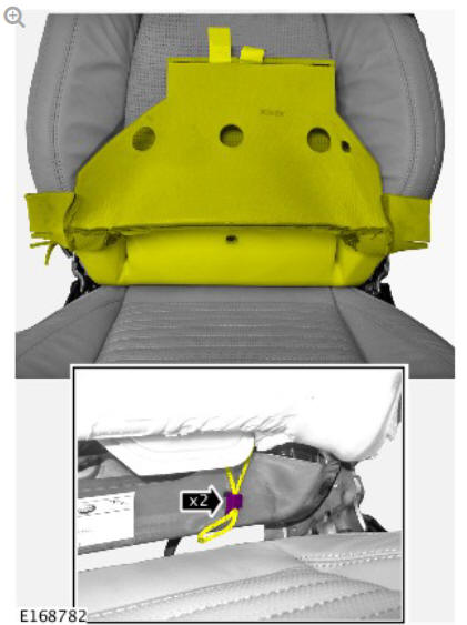 Front row seat backrest cover - vehicles with- power seats (G1780396) removal and installation