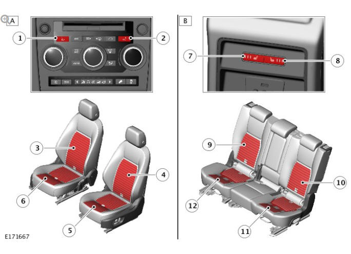 COMPONENT LOCATION - HEATED SEATS