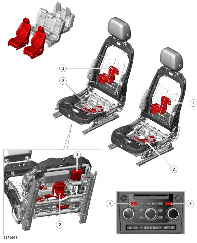 COMPONENT LOCATION - CLIMATE SEATS