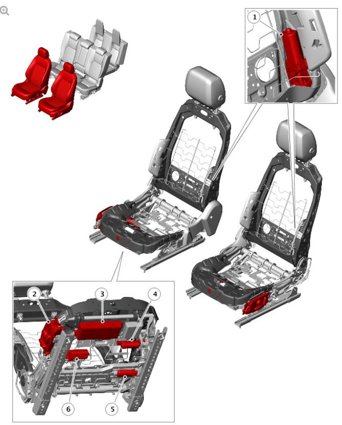 COMPONENT LOCATION - ELECTRIC FRONT SEAT ADJUSTMENT