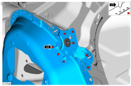 Rear end sheet metal repairs rear wheelhouse outer (G1770944) - Installation