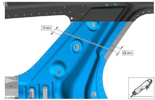 Rear end sheet metal repairs rear wheelhouse outer (G1770944) - Removal