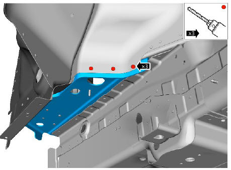 Rear end sheet metal repairs rear floor side extension (G1770934) - Removal 