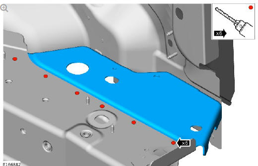 Rear end sheet metal repairs rear floor side extension (G1770934) - Installation