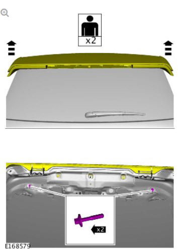 Exterior trim and ornamentation rear spoiler (G1791772) - Removal