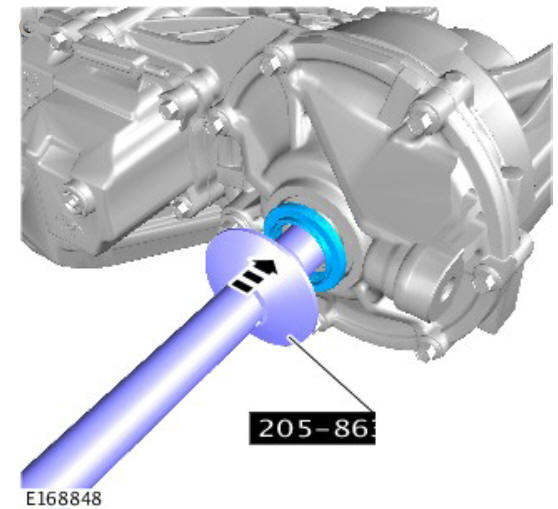 Rear drive axle_differential - vehicles without- active driveline rear halfshaft seal (G1775383) removal and installation