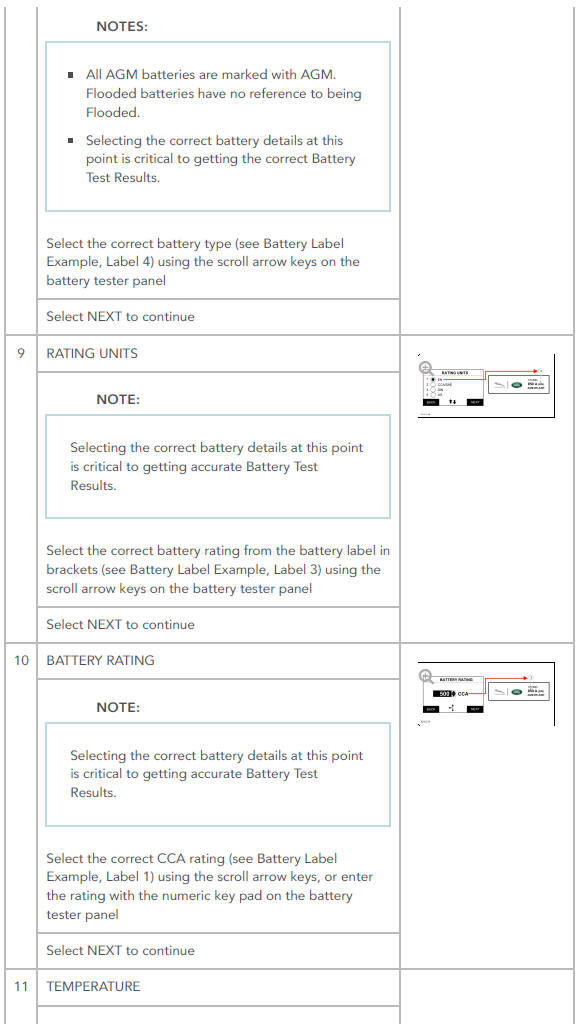 Completing a Battery Test