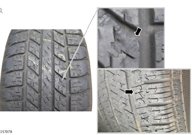 Typical example of a serviceable tire exhibiting chip and chunk phenomenon