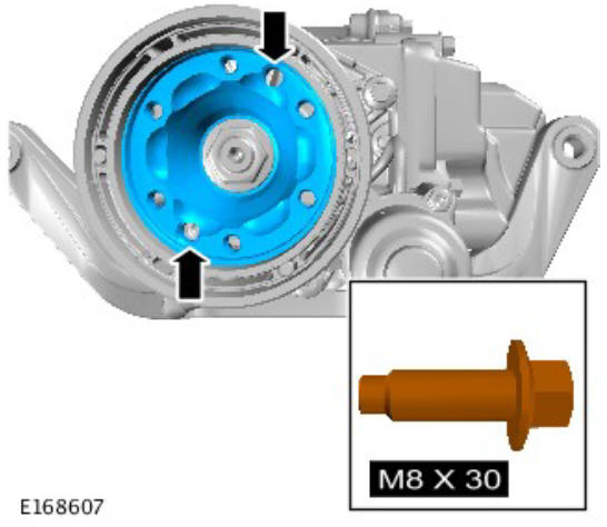 Rear drive axle_differential - Vehicles without- Active driveline drive pinion flange - vehicles with- 9HP48 9-speed automatic transmission - AWD (G1775379) Removal